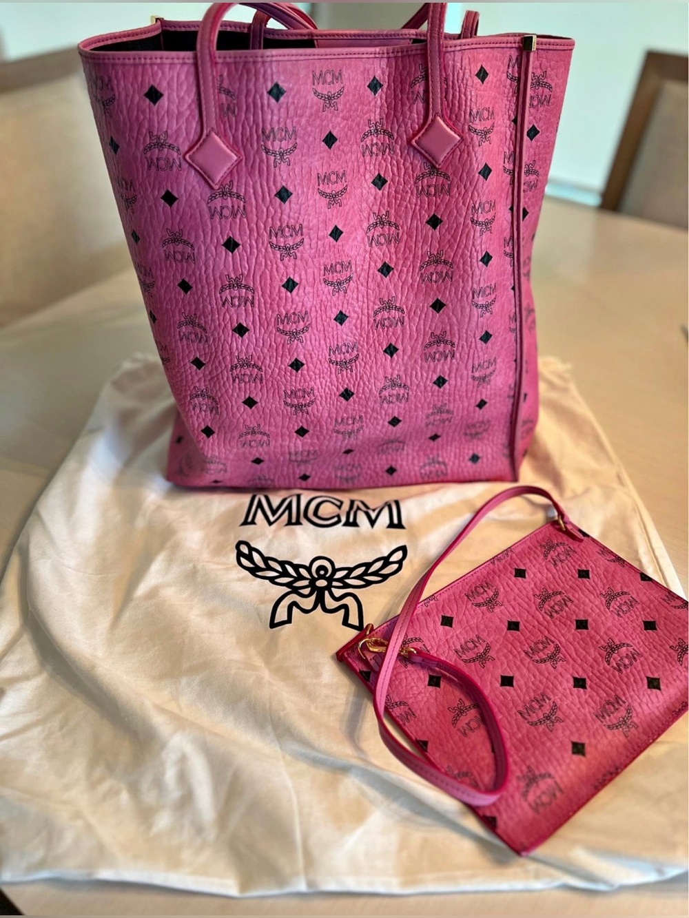 MCM Visetos & Pochette w/ Dust Bag